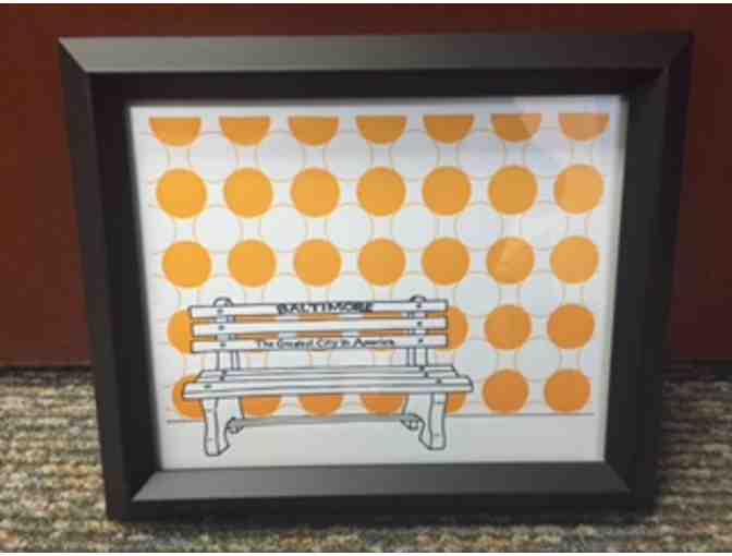 Framed 'Greatest City in America' Bench, Baltimore Letterpress Printed Poster