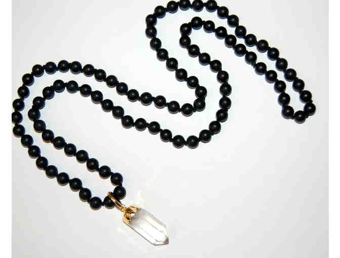 Black Onyx and Crystal Necklace by Stephanie Iverson