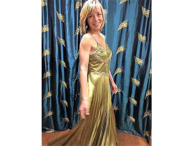 Stunning Gold Beaded Gown by Mandalay - Brand new
