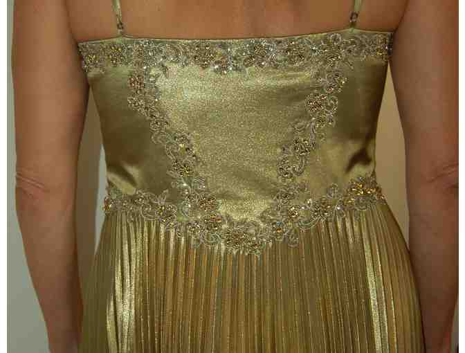 Stunning Gold Beaded Gown by Mandalay - Brand new