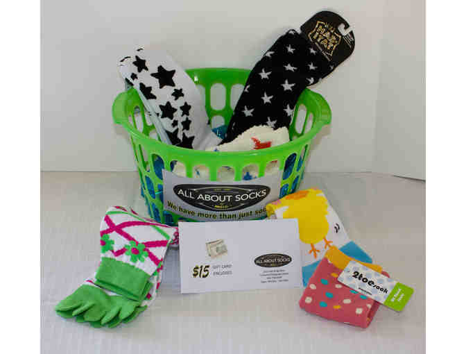All About Socks Green Gift Basket