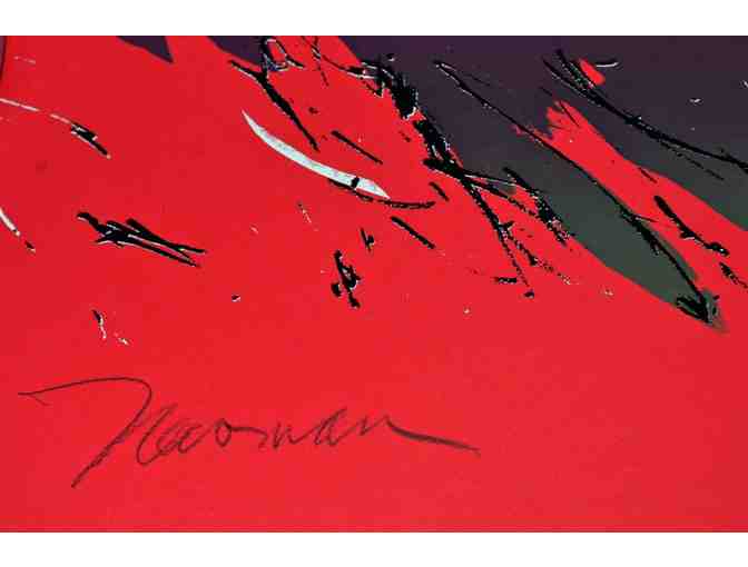 Earl Newman Silkscreen Print - Original Signed Heron in Flight Print.