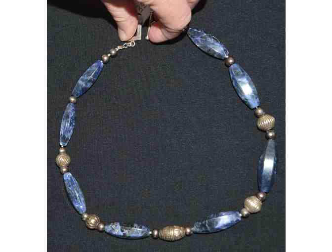 Lapis Lazuli, Fresh Water Pearls and Hill Tribe Silver Necklace