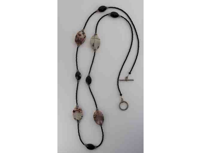 Jasper, Sterling and Glass Necklace