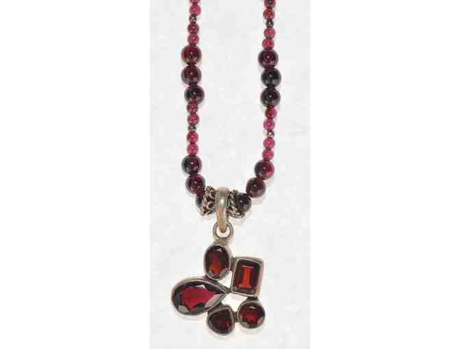 Garnet and Sterling Silver Necklace