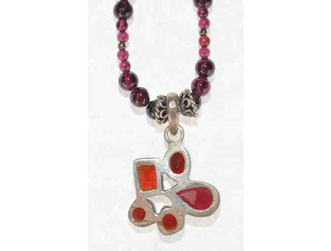 Garnet and Sterling Silver Necklace