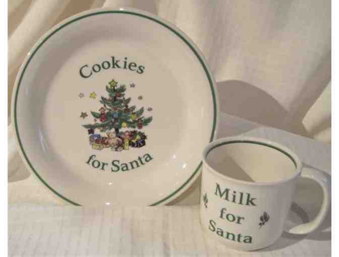 Plate and Cup for Santa's cookies and milk - Nikko Happy Holiday design