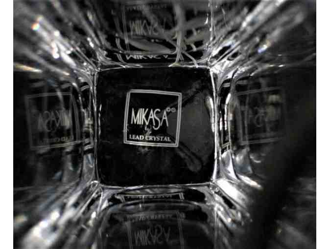 Mikasa square crystal bud vases