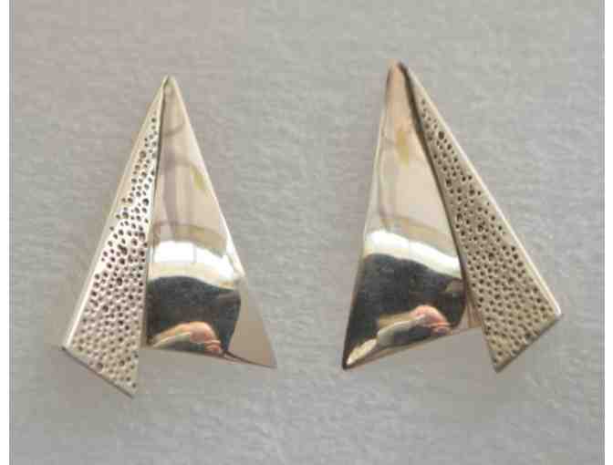 Sterling Silver Triple Triangle Earrings (RBG)