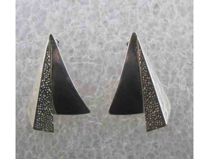 Sterling Silver Triple Triangle Earrings (RBG)