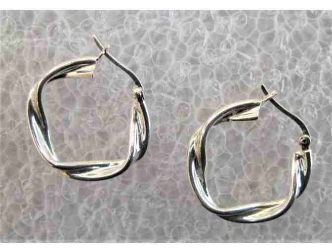 Twisted Hoop Earrings - Multi-Metal