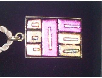 Sterling silver dichroic glass pendant & cord