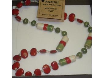 Kazuri beads necklace, made in Kenya by women's coop