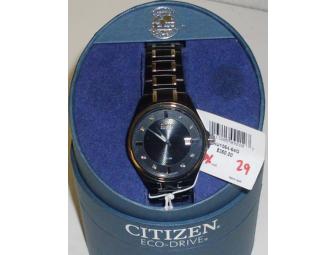Men's Citizen Eco-Drive dress watch with 8-diamond dial