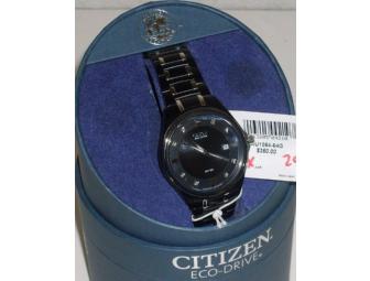 Men's Citizen Eco-Drive dress watch with 8-diamond dial