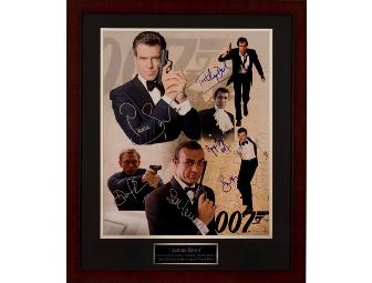 All 6 James Bond actors Autographed Framed 16x20