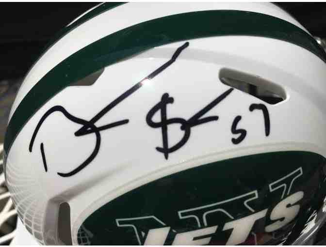 Riddell Mini Jets Football Helmet Autographed by Bart Scott
