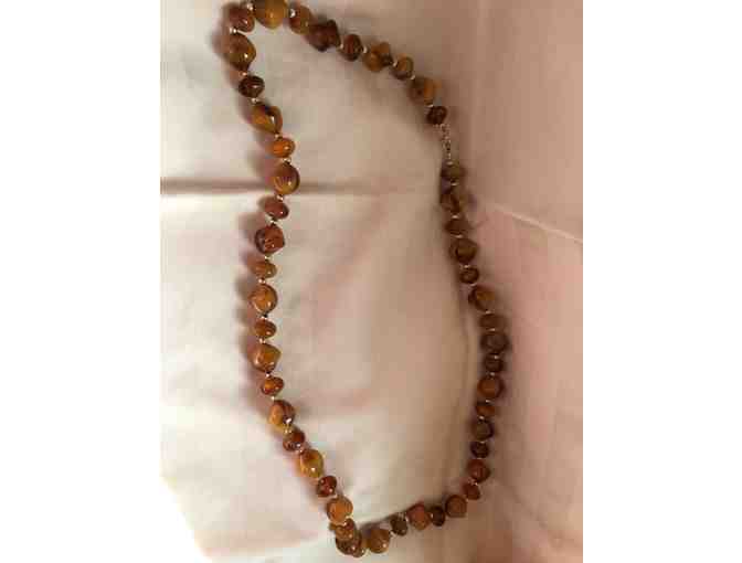 Vintage 40's Tiger Eye with Gold Bead Necklace