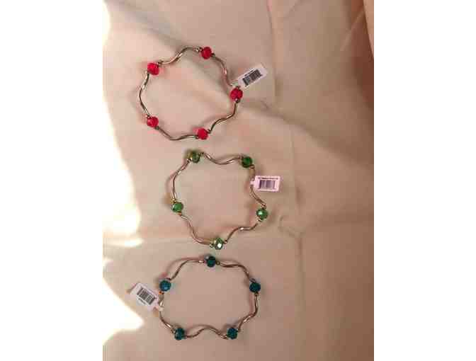 Three Bracelets with Colored Stones