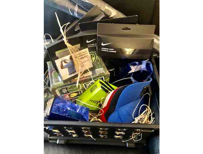 Golftec Evaluation and Crate of Golf Goods