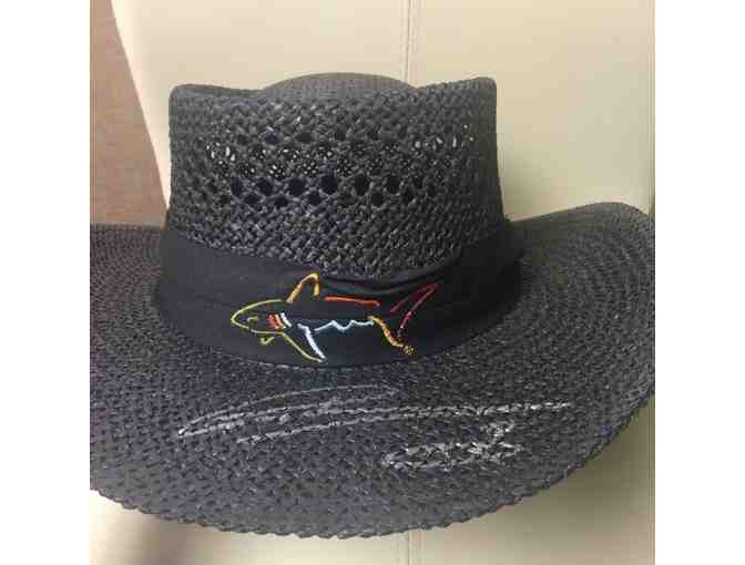 Greg Norman Autographed 'Way of the Shark', Greg Norman Collection Straw Hat, and Photo