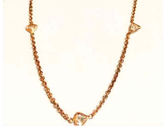 14K Rose Gold Diamond Necklace - Photo 1