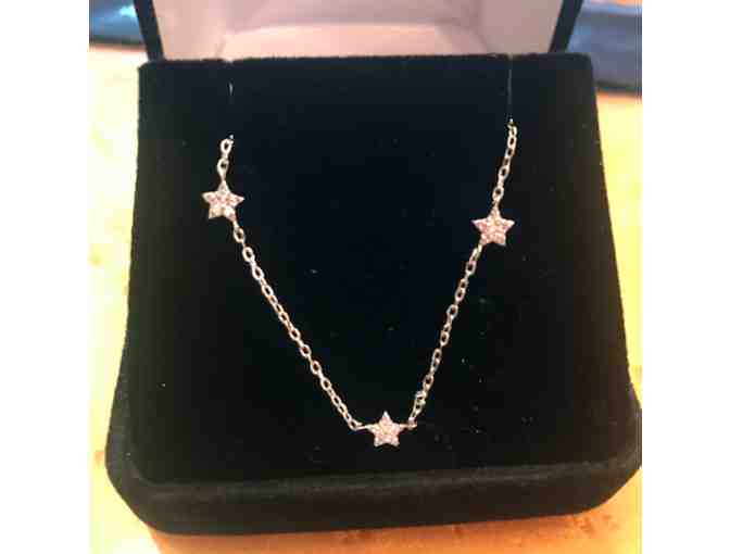 Shelly Becker Designs Silver Necklace with Diamond Stars