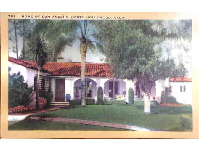 2 1910-1940 Postcards Movie Star Homes Hollywood, California