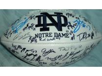 2010 Notre Dame Irish Team Autographed Football
