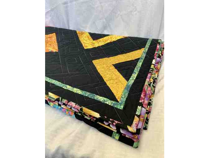 Handmade Quilt entitled 'Diamond Dance' by Kristine's Tapestries and Mosaics