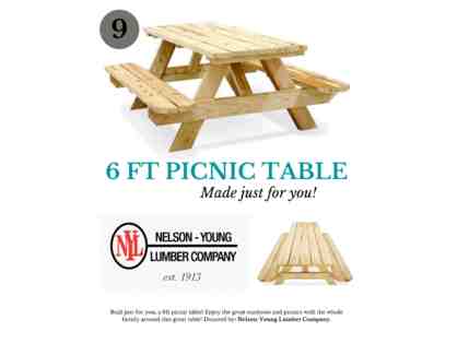 6 Ft Picnic Table - Made just for you!