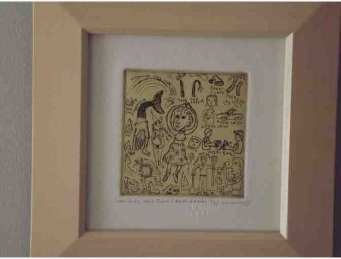 Exciting  Small framed Etching by Deborah Lader