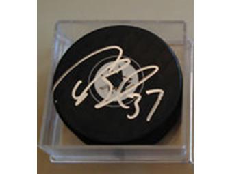 Autographed Hockey Puck from San Jose Sharks Adam Burish!