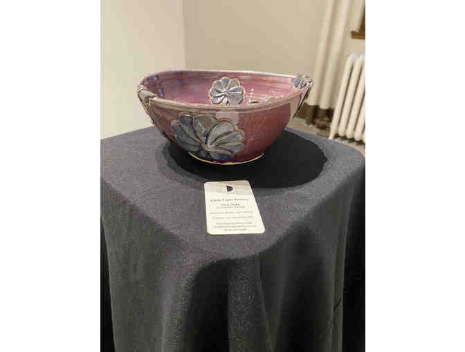 Handmade Ceramic Decorative Bowl with Flower Appliques by Orit Daly