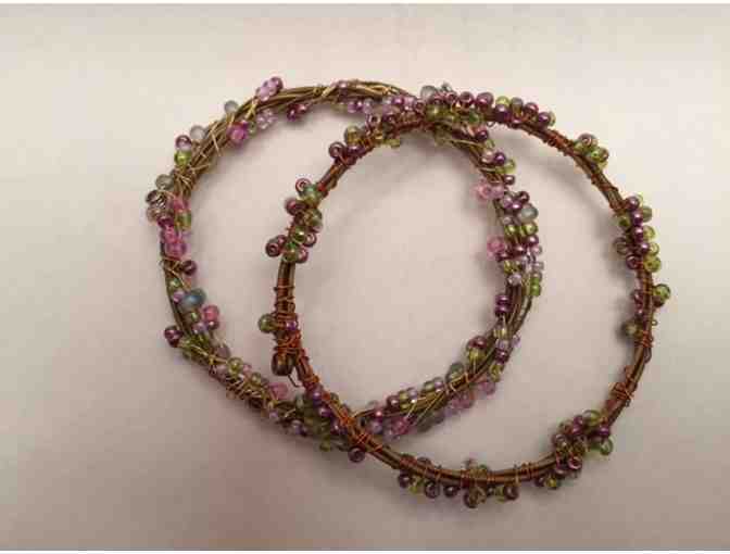 Handmade set of two bangles and one hour jewelry consultation or bangle-making tutorial