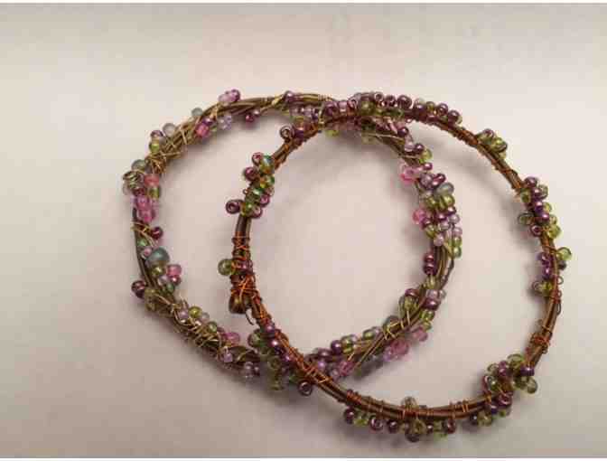 Handmade set of two bangles and one hour jewelry consultation or bangle-making tutorial