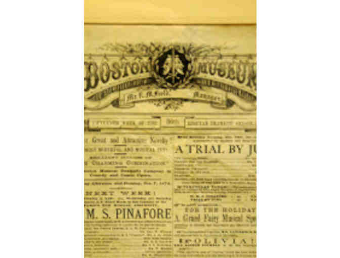 Framed Boston Museum Play Bill from December of 1878