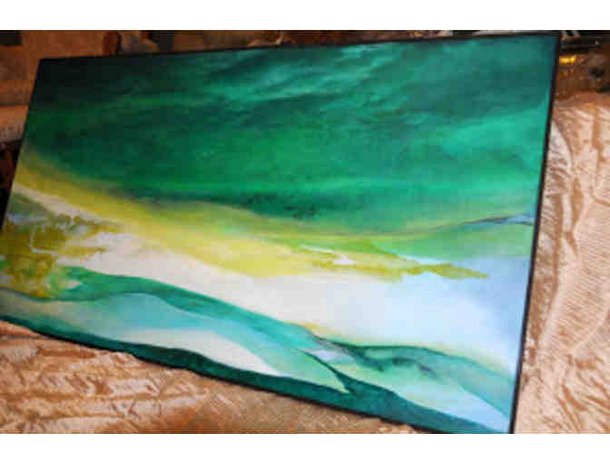 Green Abstract Painting by Risha Eckaus