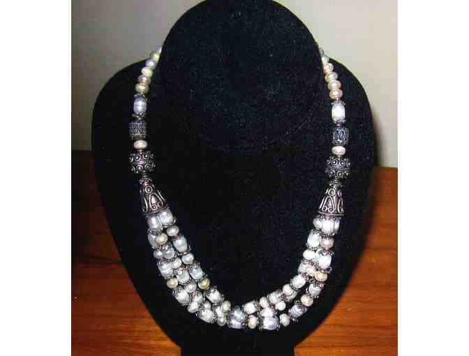 Three Strand Swarovski Pearl Necklace