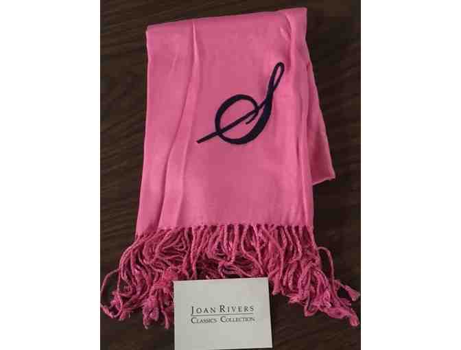 Pink Monogram (Letter S) Scarf from Joan Rivers Classics Collection