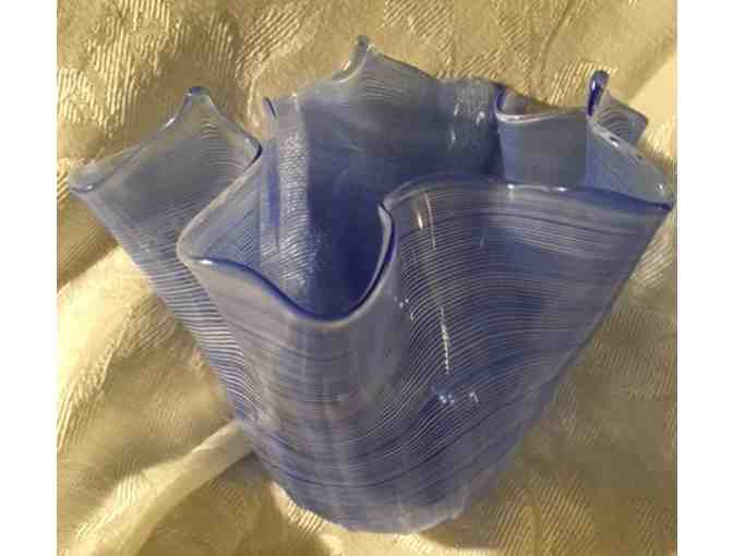 Murano Blue Glass Fazzoletto Bowl