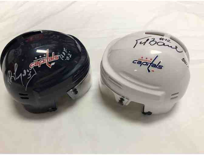 2 Lot Package of Capitals Mini Helmets Autographed by Rod Langway and Peter Bondra
