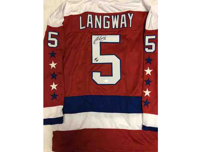 Rod Langway Autographed Jersey with Hall of Fame Inscription