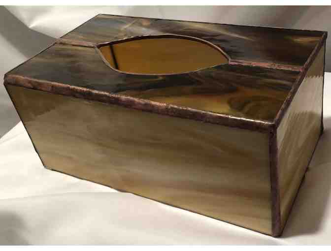 Stained Glass Tissue Box Cover Handcrafted by Albert Dorfman