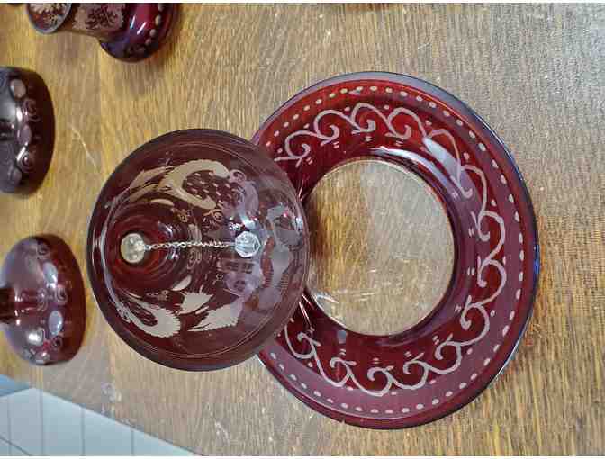 Cranberry Vase and Decanter Set - Photo 3