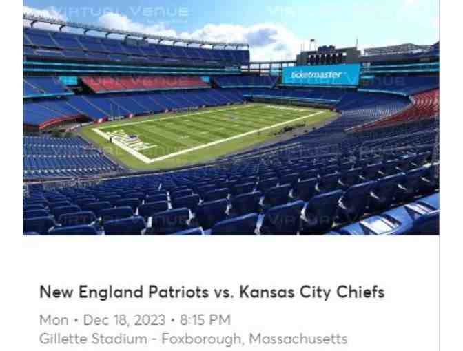2 Tickets to New England Patriots vs Kansas City Chiefs at Gillette Stadium, Dec 18th - Photo 3