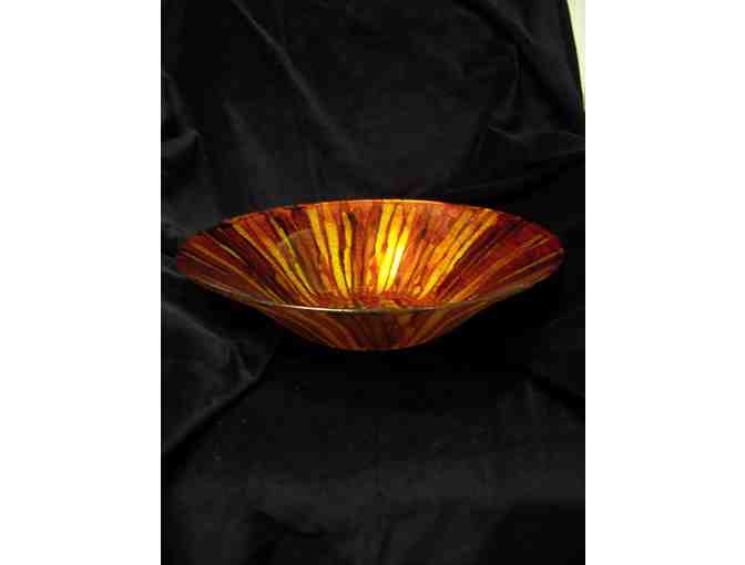Large Glass Bowl - Red & Gold Irridescent