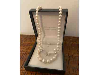 Pearls and Sterling Silver Necklace and Earring Set