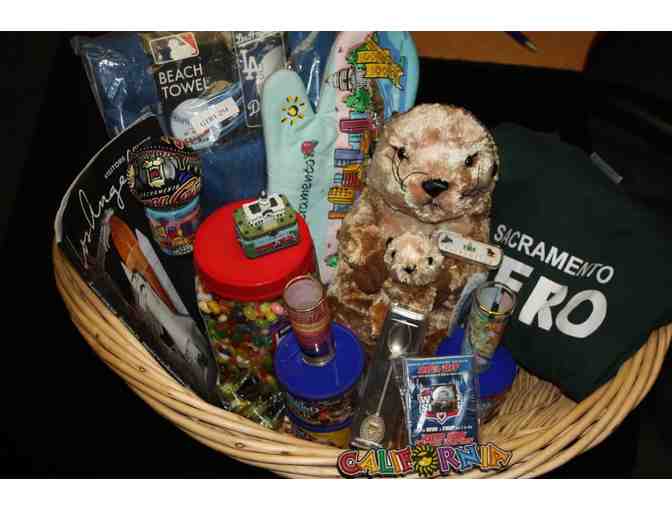 Gift basket full of California's souvenirs