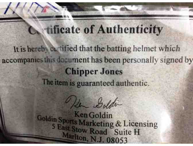 Autographed Chipper Jones batting helmet, authenticated